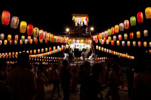 Bon Odori Festival, Yagura and Paper Lanterns