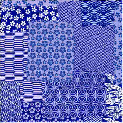 Chiyogami patterns in blue tone - Japanese Patterns of Design