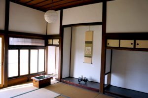 The Tokonoma in an Old Style Japanes House in Azumino, Nagano, Japan