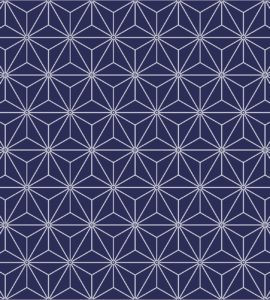 asanoha, hemp leaf pattern in navy